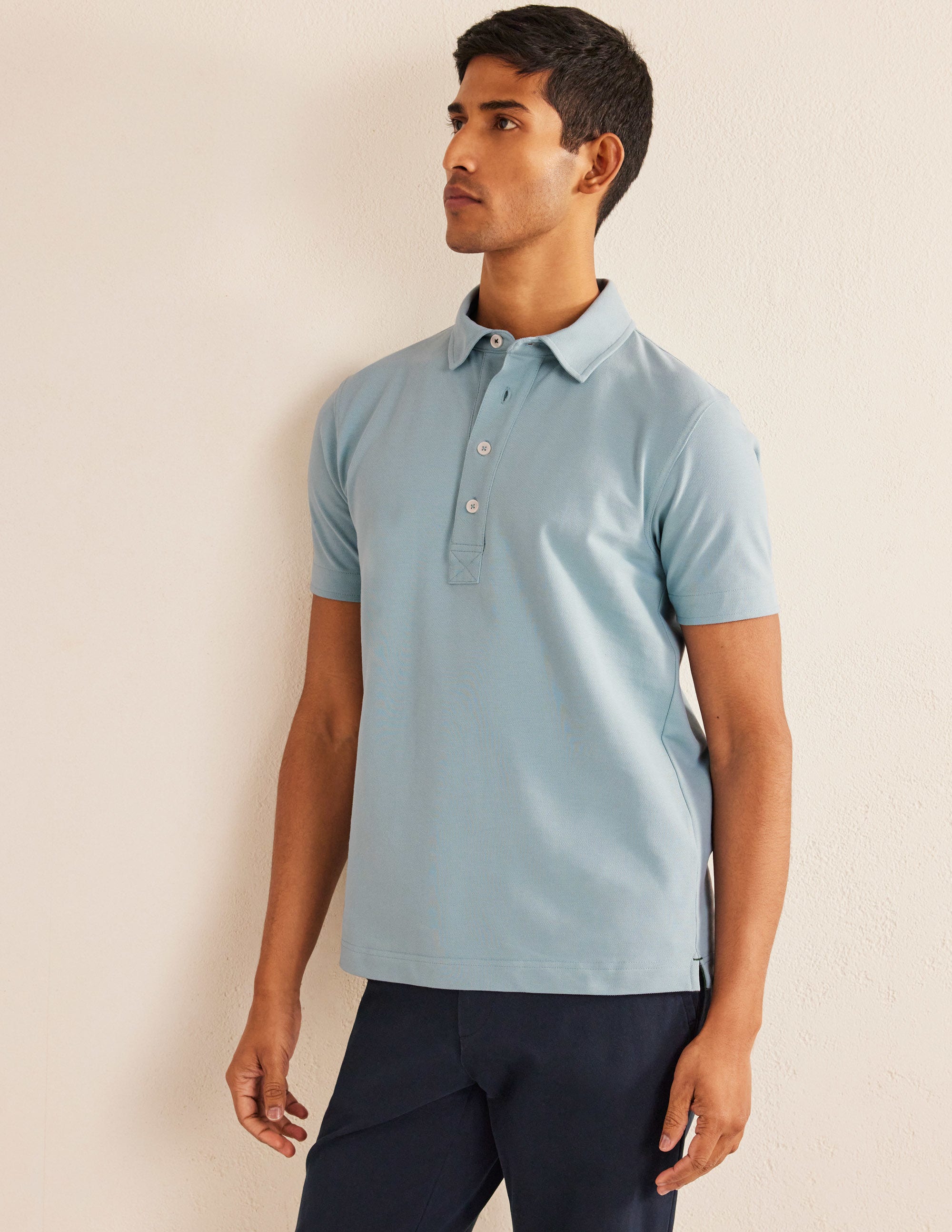 Smartes Piqué-Poloshirt-Dezentes Blau - Image 4