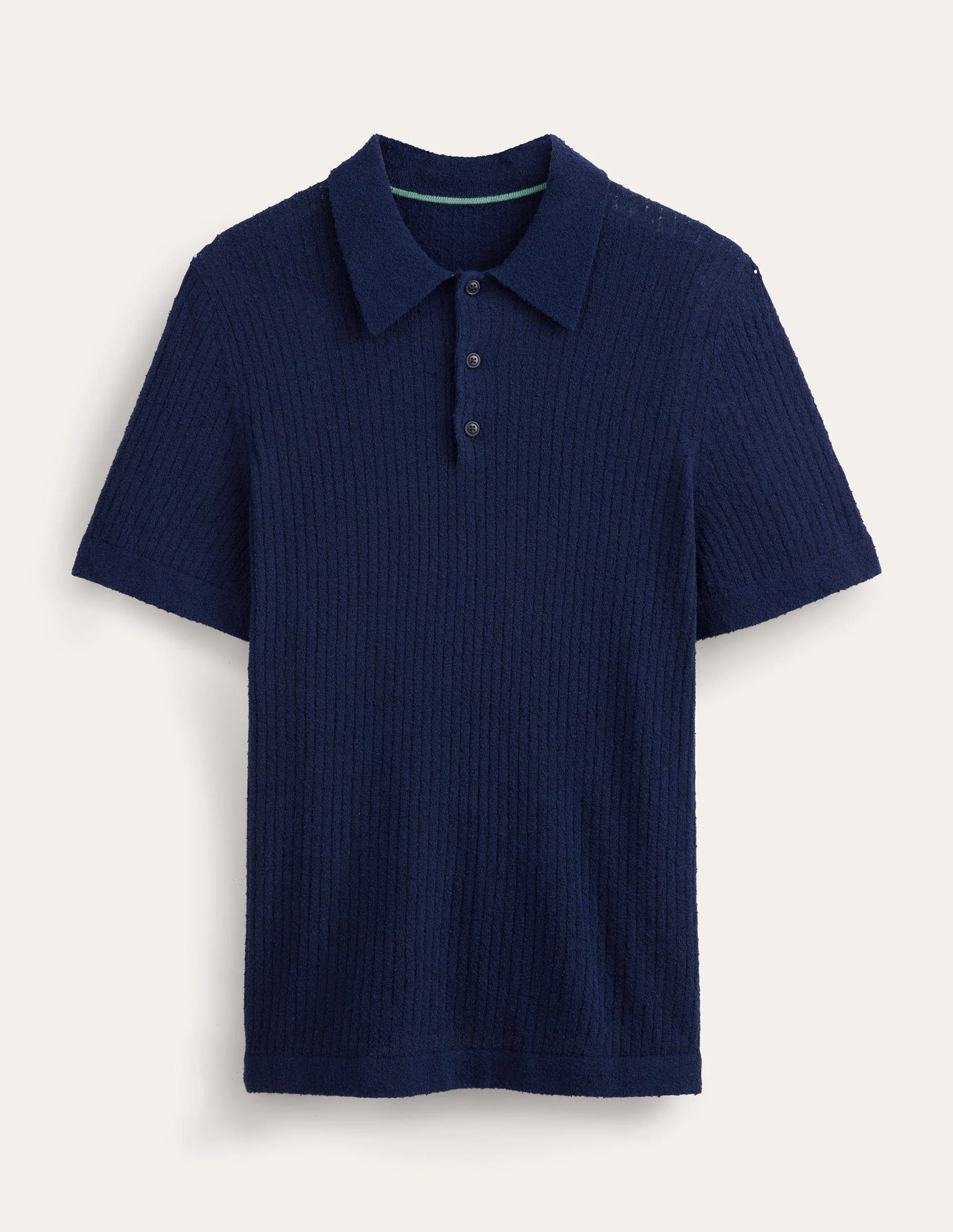 Strick-Poloshirt aus Bouclé-Französisches Marineblau - Image 5