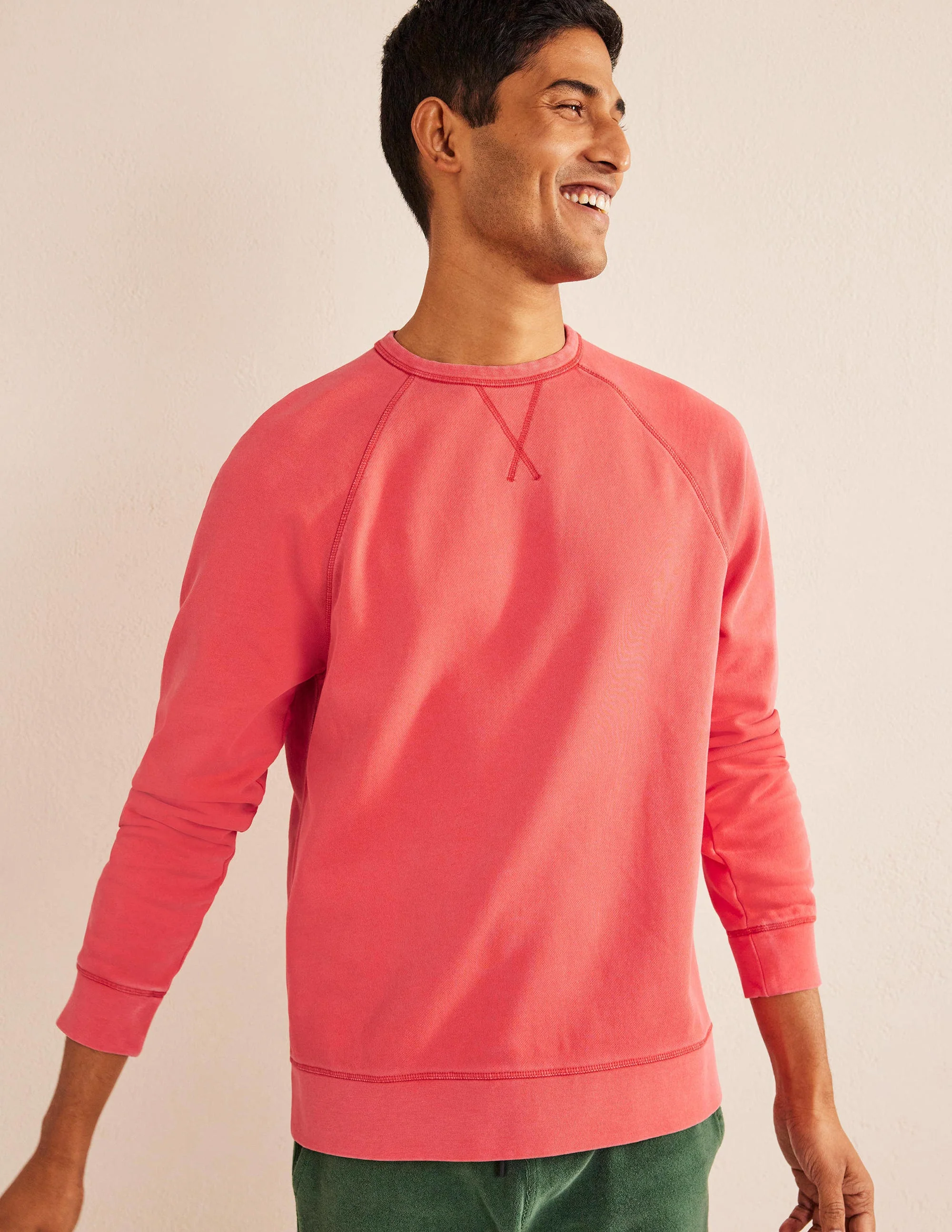 Stückgefärbtes Sweatshirt-Marmeladenrot
