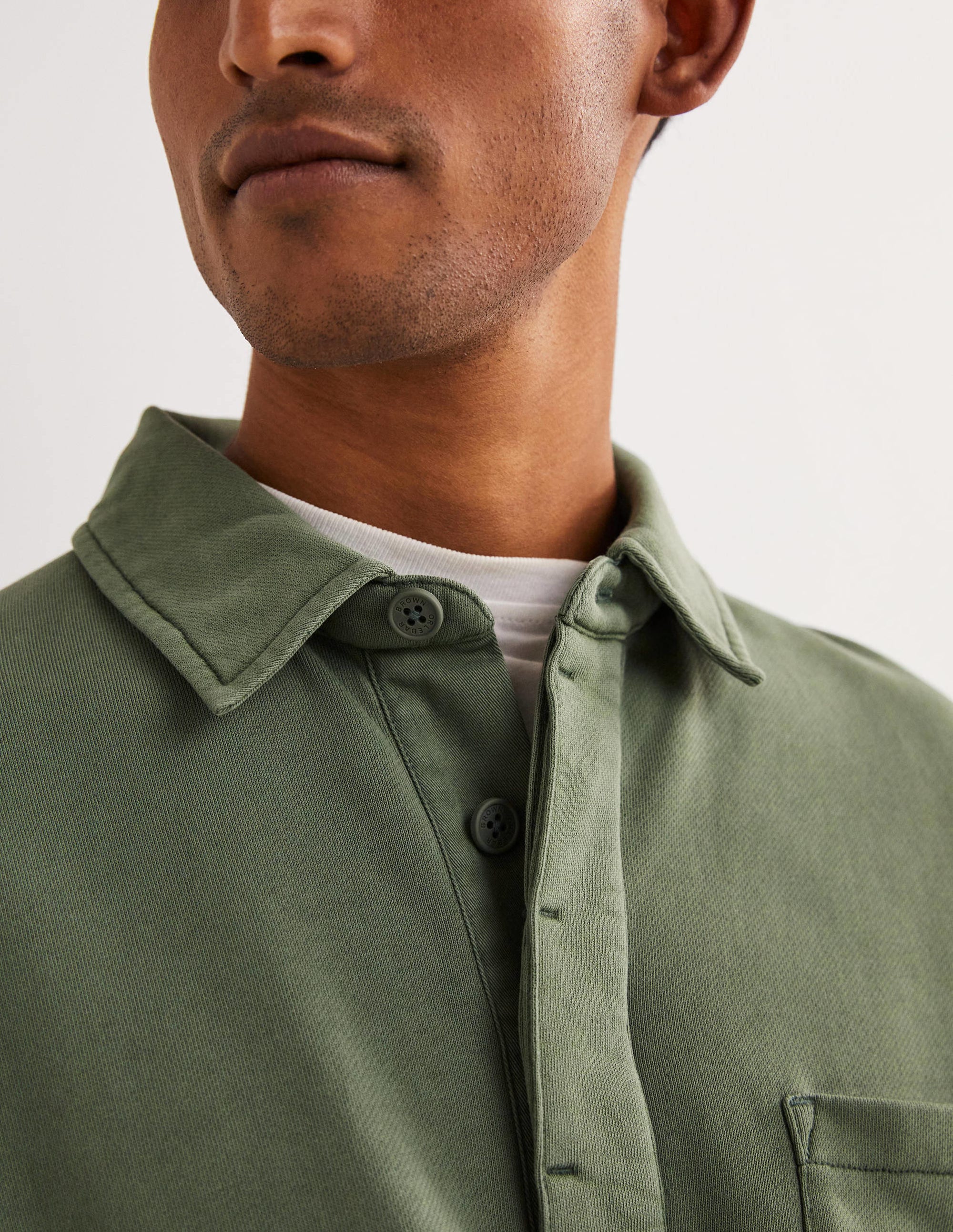 Sweatshirt mit Knopfleiste-Alligator Green - Image 3