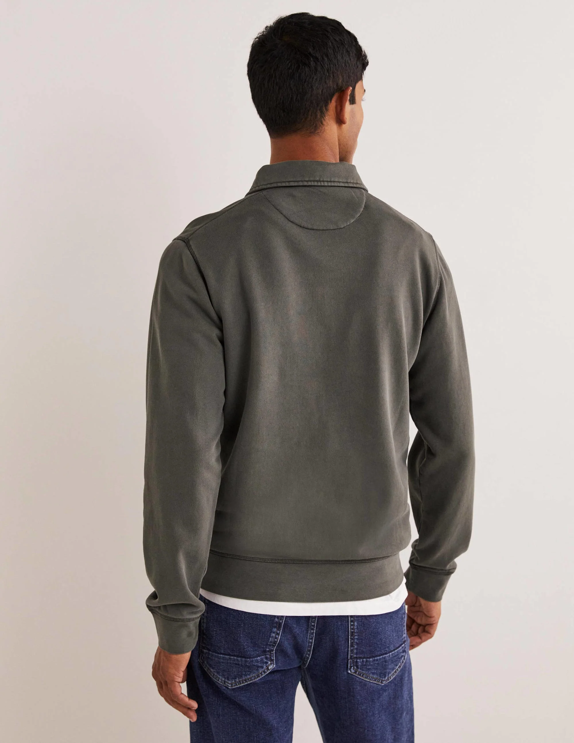 Sweatshirt mit Knopfleiste-Dunkelgrau - Image 3