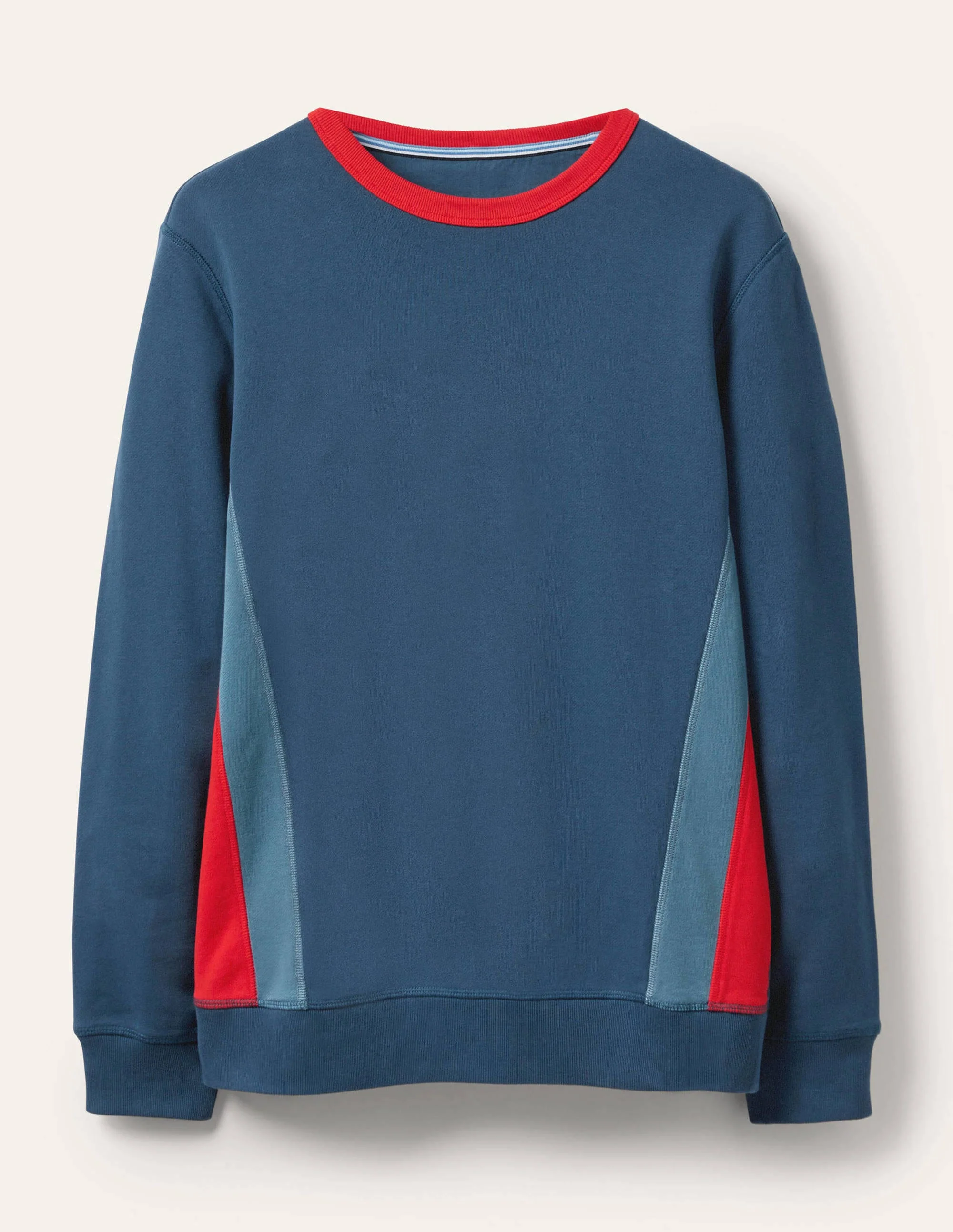 Sweatshirt mit Seitenstreifen-Blaugrau/Rot, Seitenstreifen - Image 6