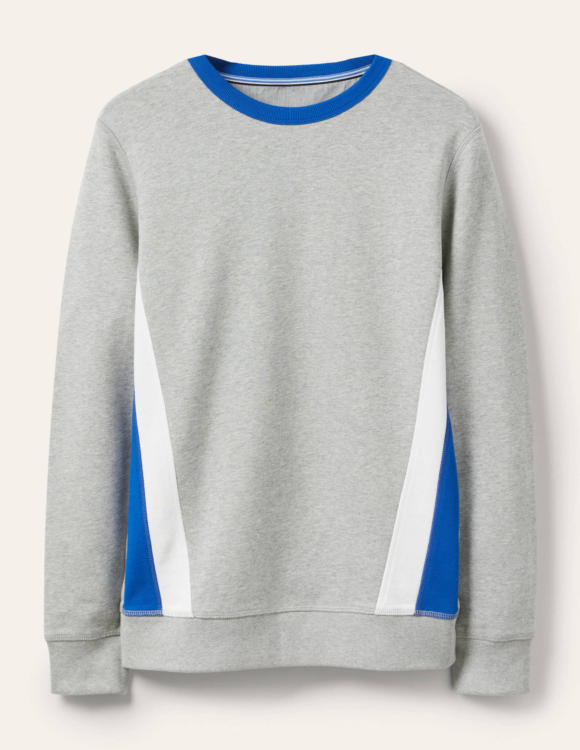 Sweatshirt mit Seitenstreifen-Grau Meliert/Blau, Seitenstreifen - Image 6
