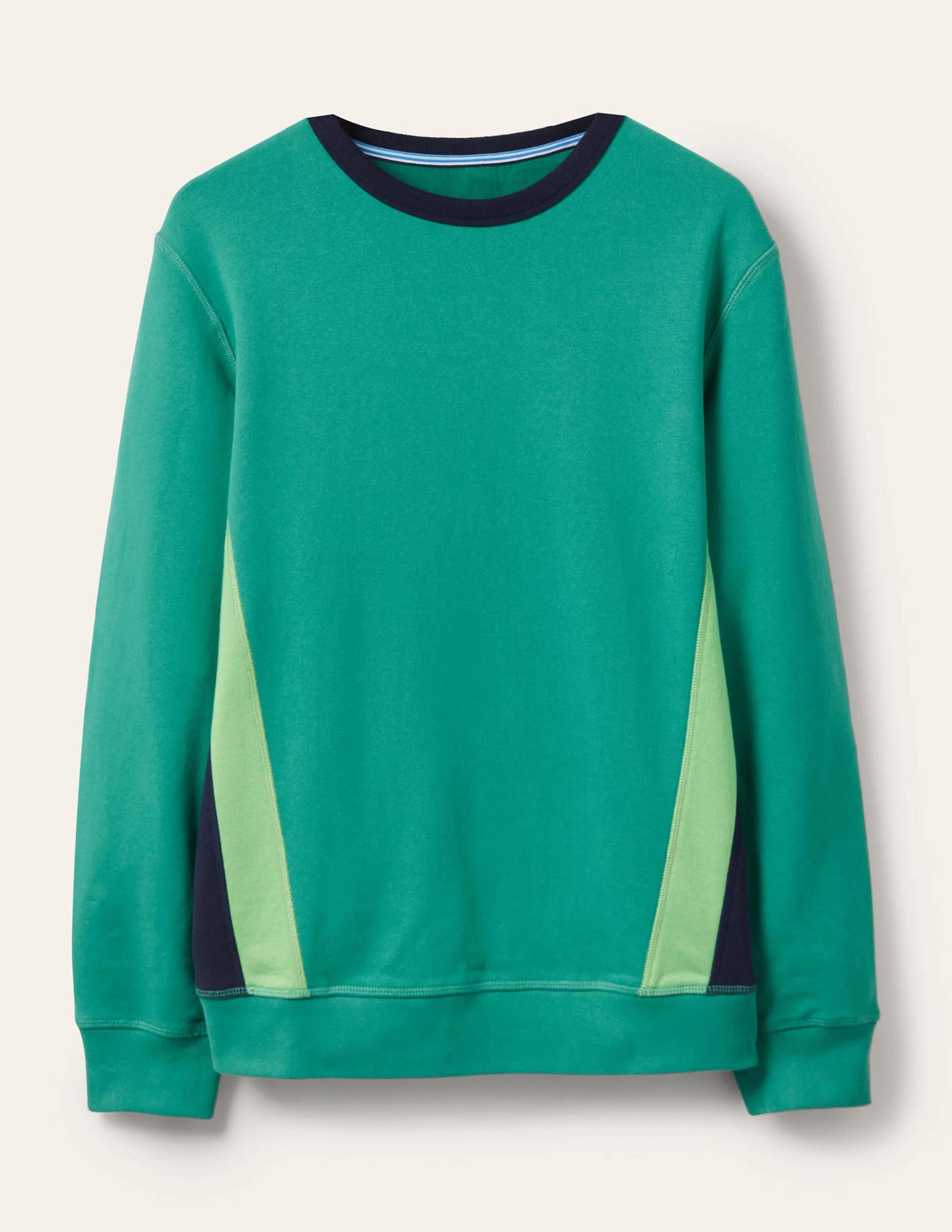 Sweatshirt mit Seitenstreifen-Sardiniengrün/Navy, Gestreift - Image 6