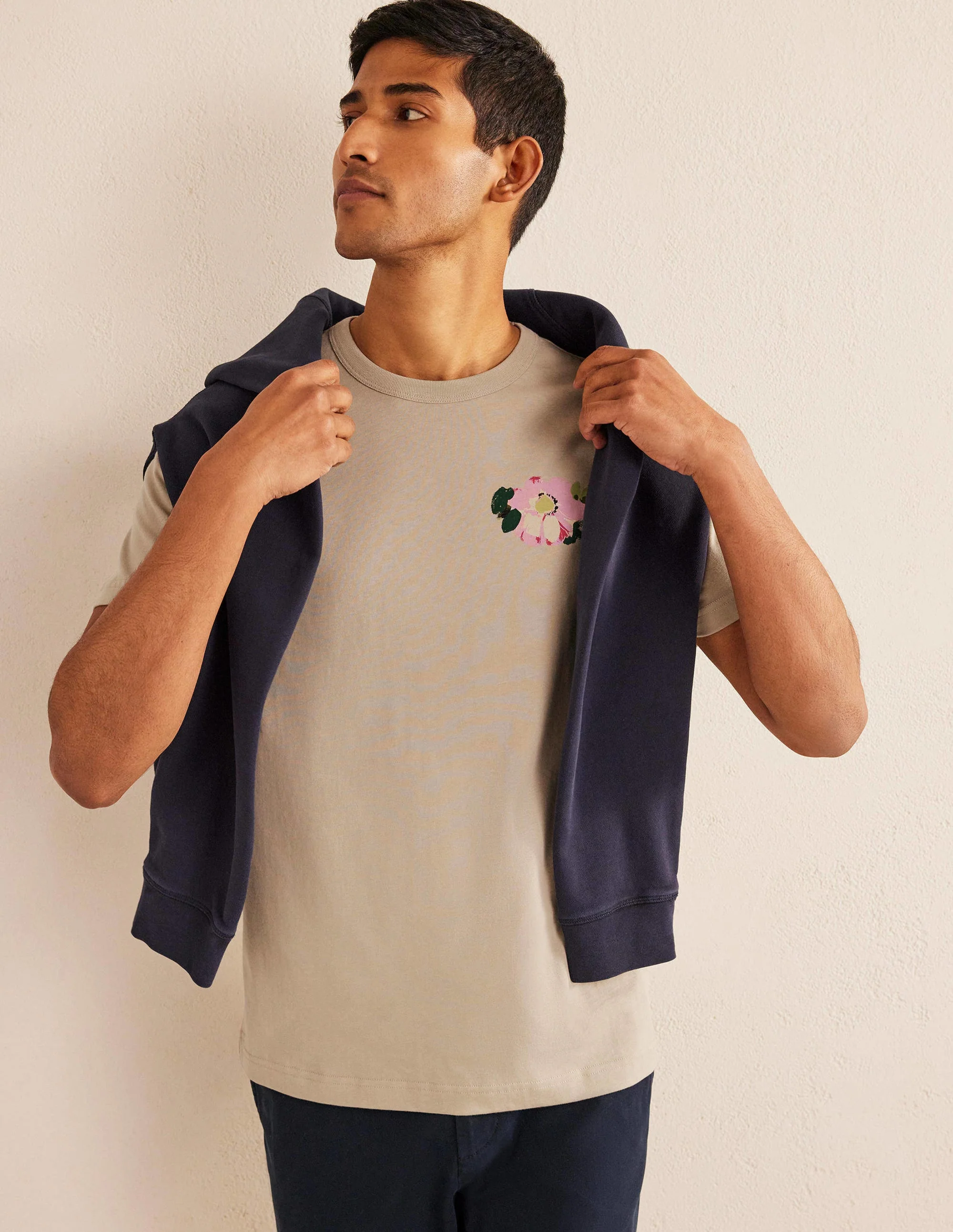 T-Shirt mit Motiv-Steingrau, Blumenmuster - Image 4