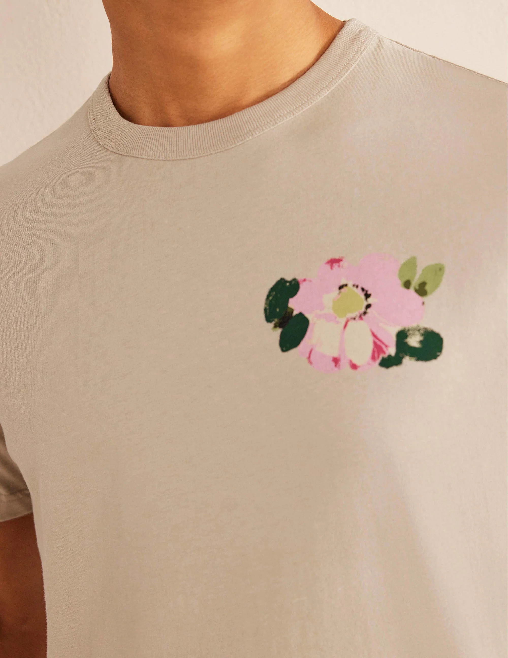 T-Shirt mit Motiv-Steingrau, Blumenmuster - Image 5