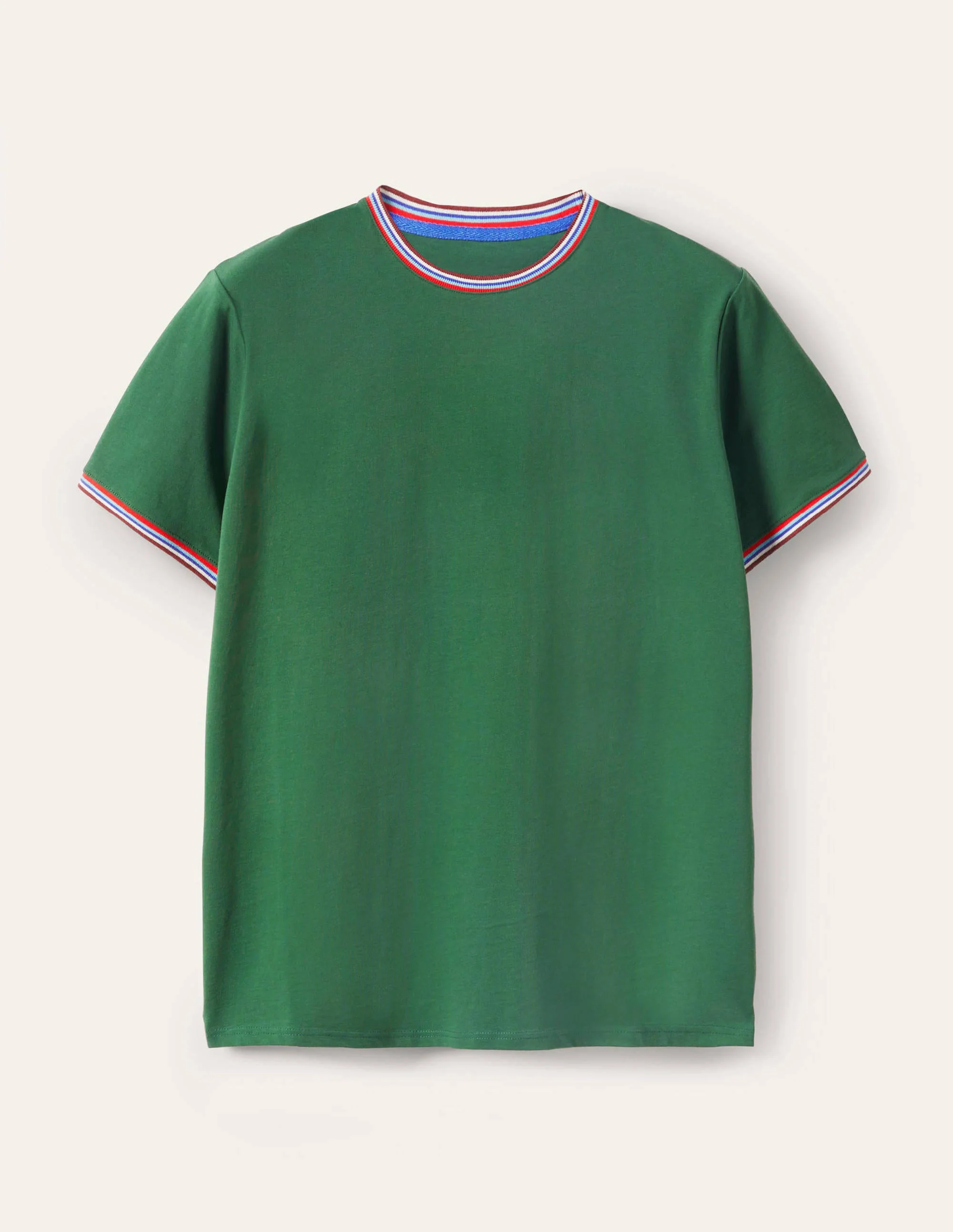T-Shirt mit Streifendetail-Park Green - Image 5