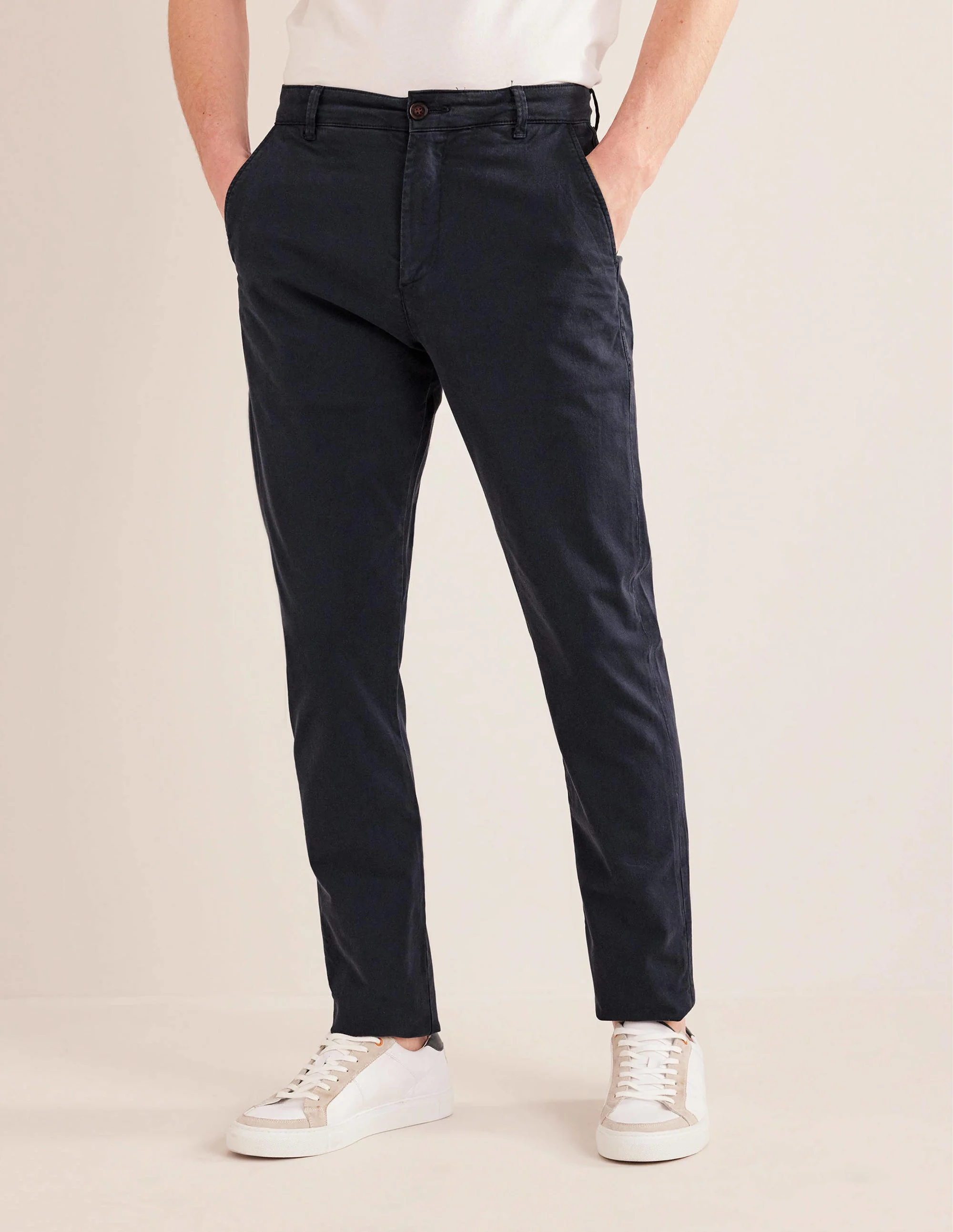 Vorgewaschene Chinohose-Marineblau - Image 4