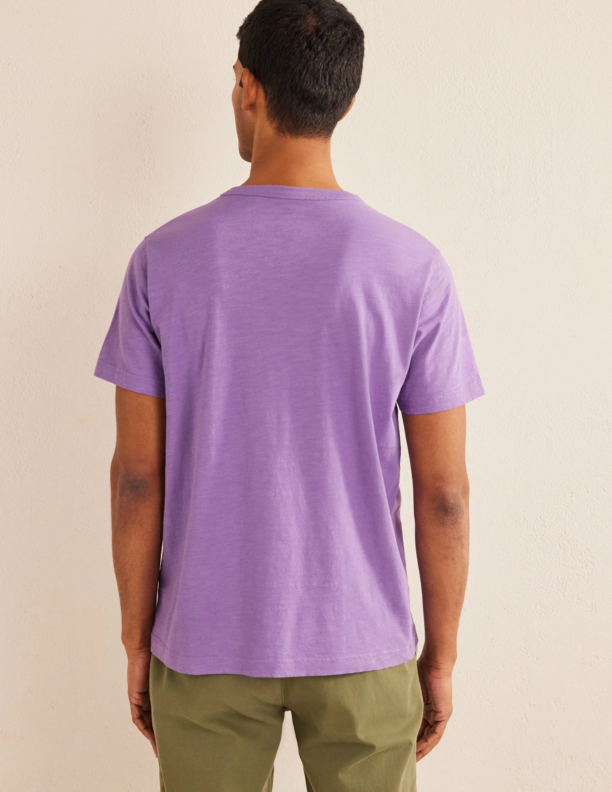 Vorgewaschenes Flammgarn-T-Shirt-Asternviolett - Image 3