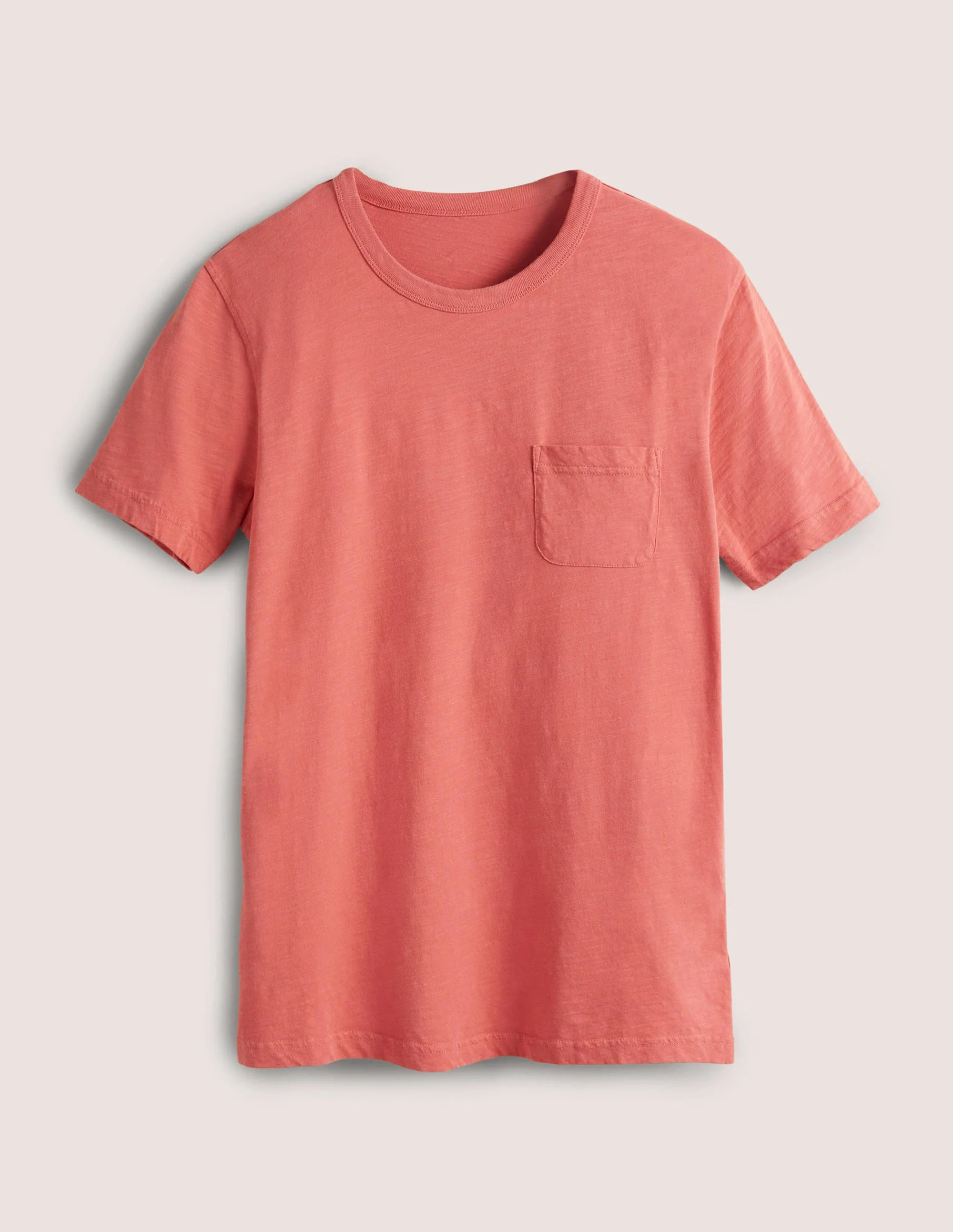 Vorgewaschenes Flammgarn-T-Shirt-Faded Rose Red - Image 5