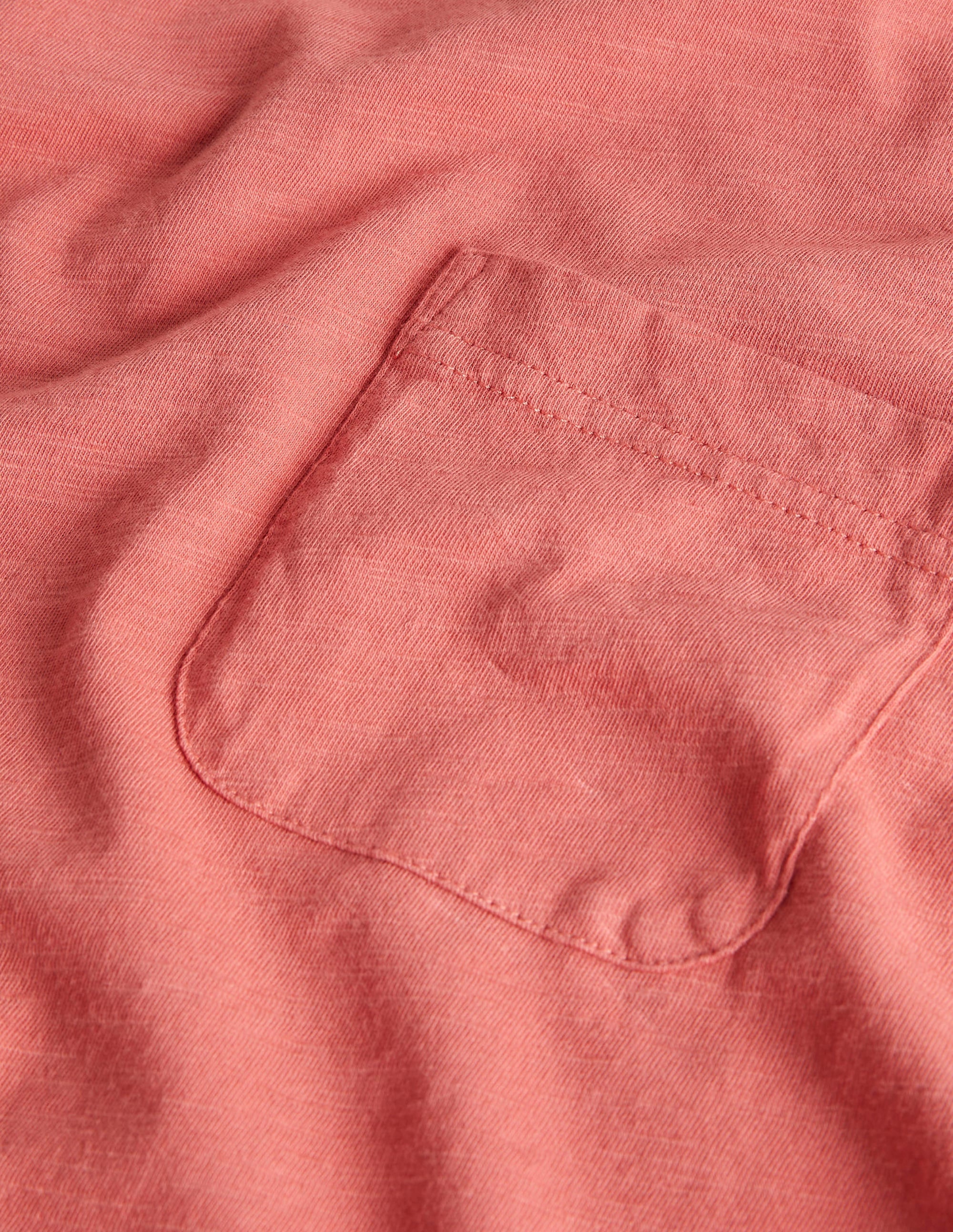 Vorgewaschenes Flammgarn-T-Shirt-Faded Rose Red - Image 6