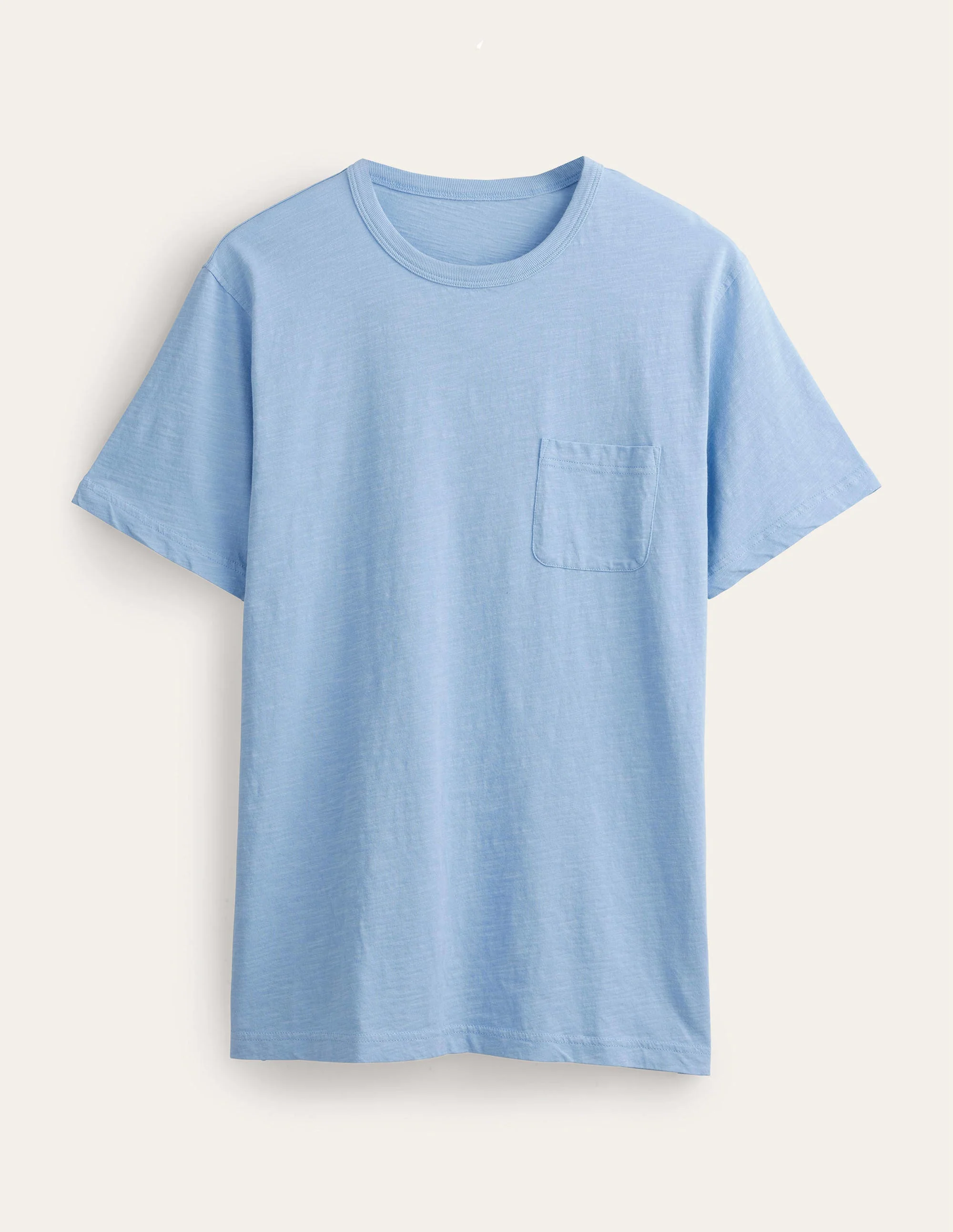 Vorgewaschenes Flammgarn-T-Shirt-Hellblau