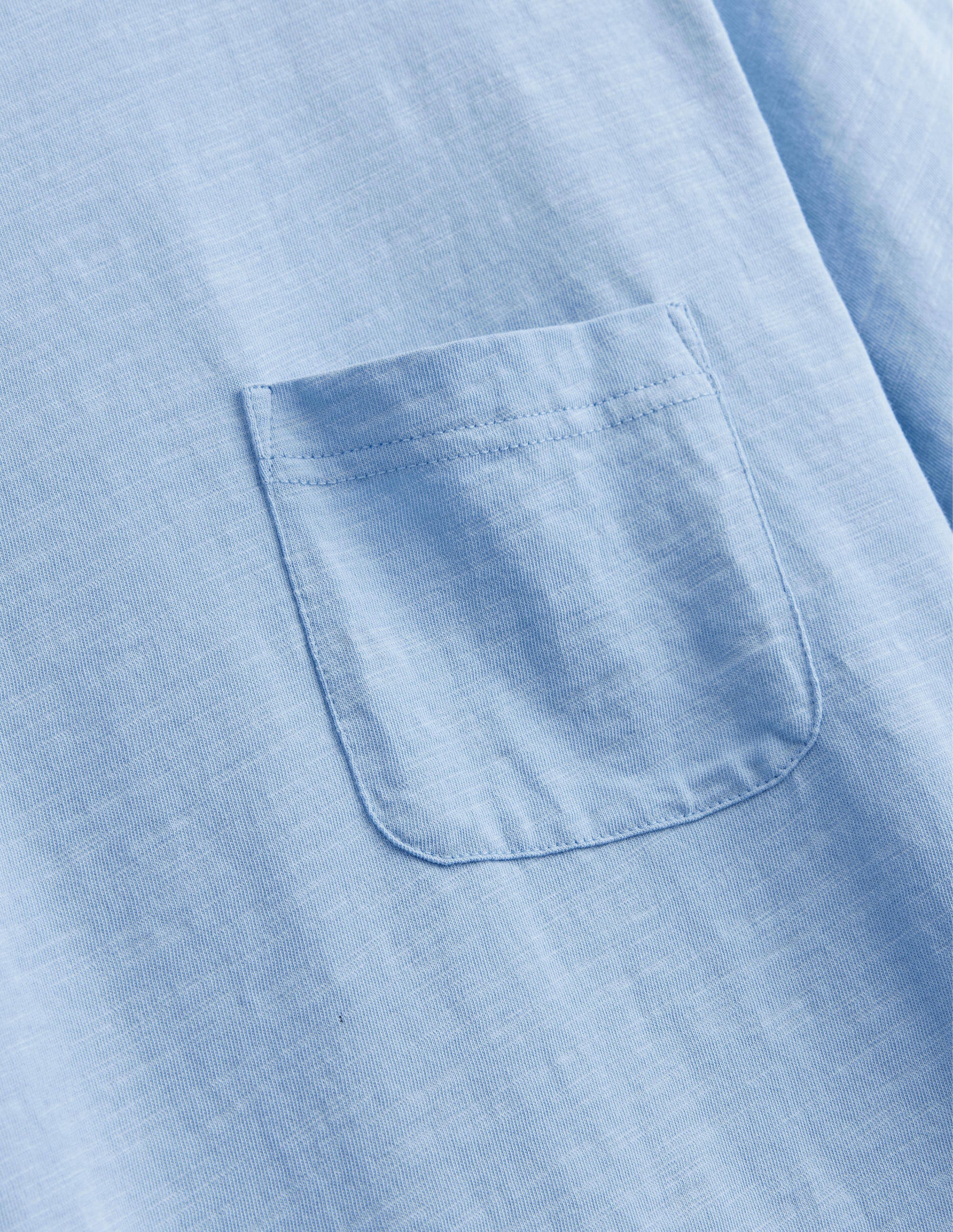 Vorgewaschenes Flammgarn-T-Shirt-Hellblau - Image 2