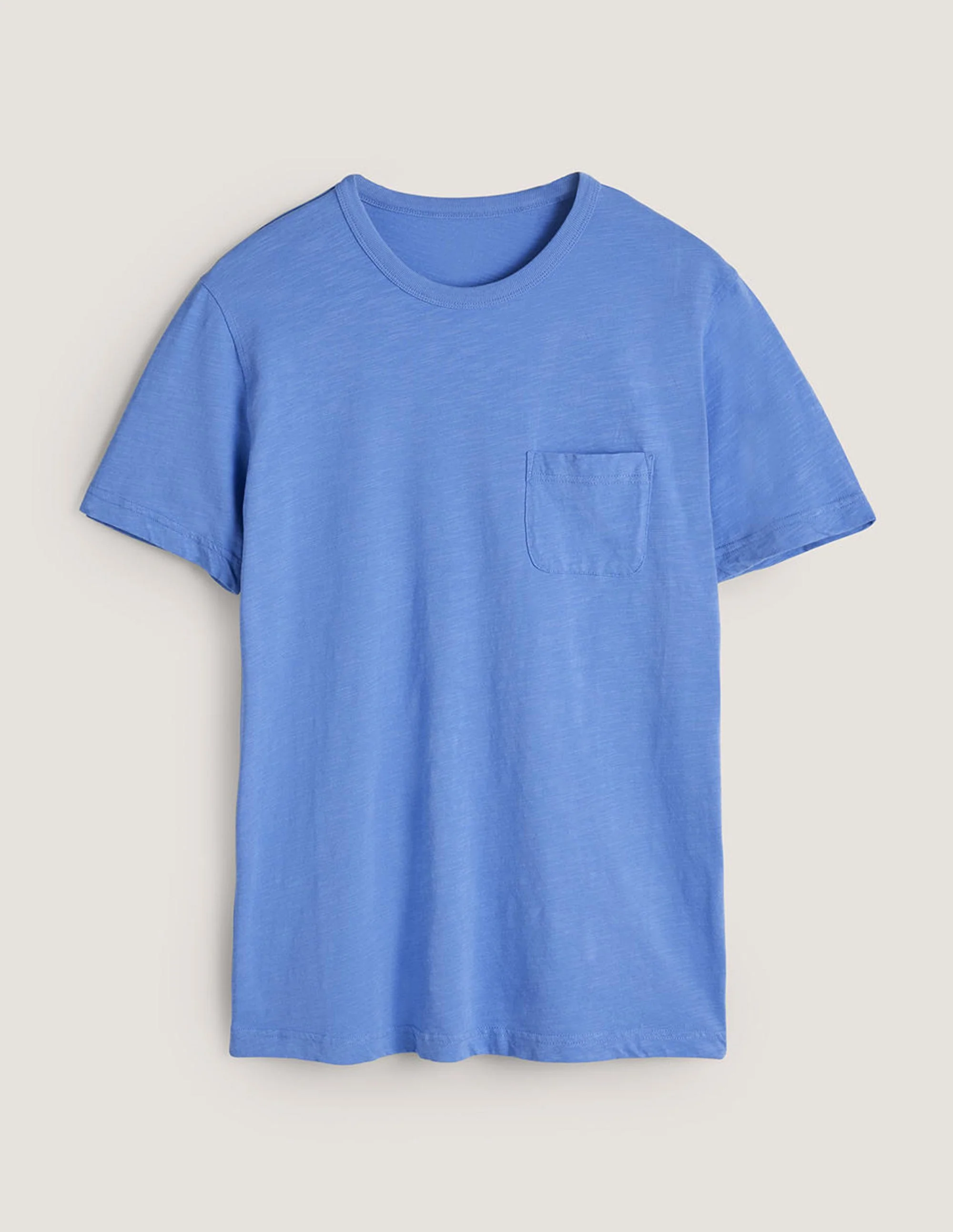 Vorgewaschenes Flammgarn-T-Shirt-Helles Glockenblumenblau - Image 5