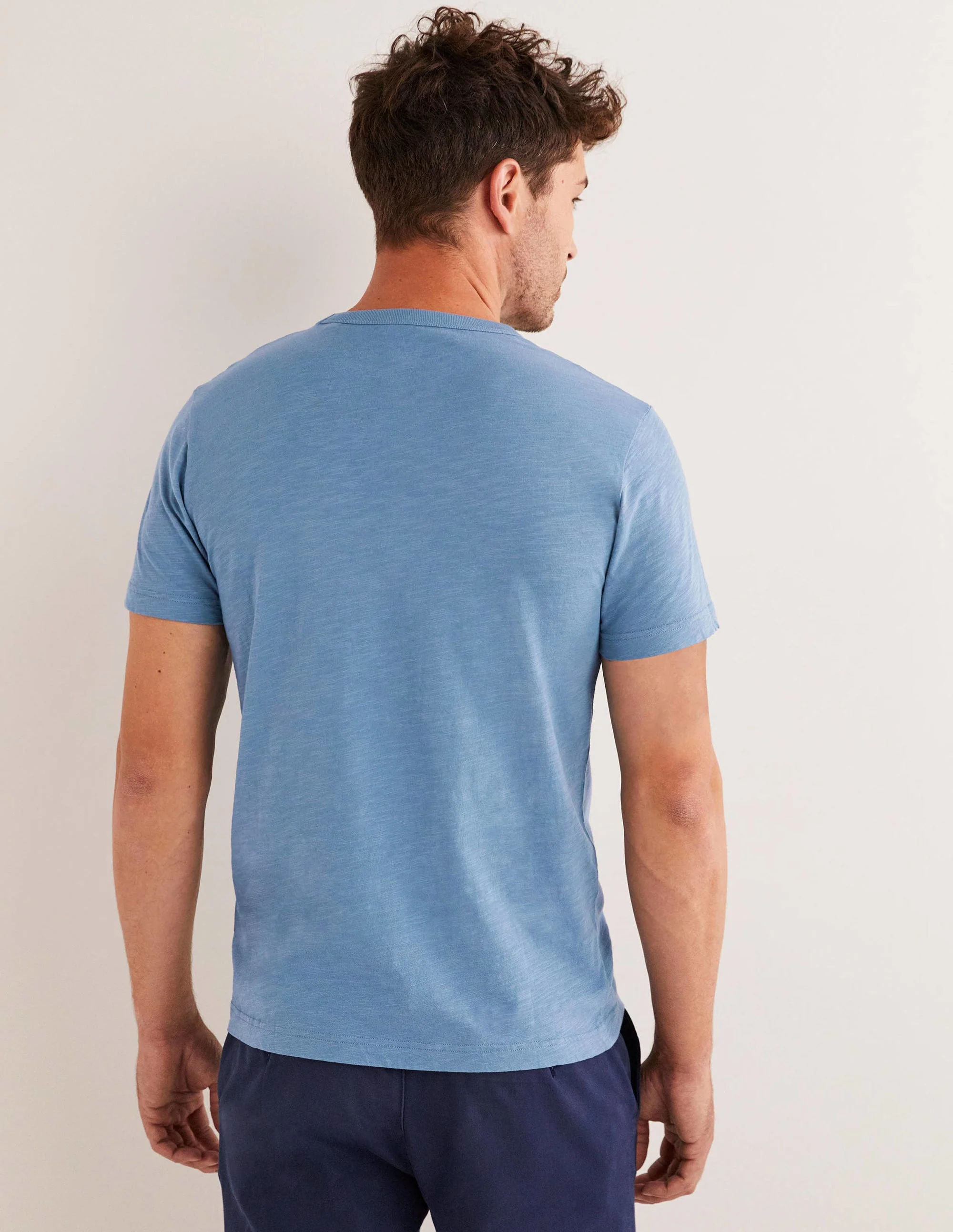Vorgewaschenes Flammgarn-T-Shirt-Kapitänsblau - Image 3