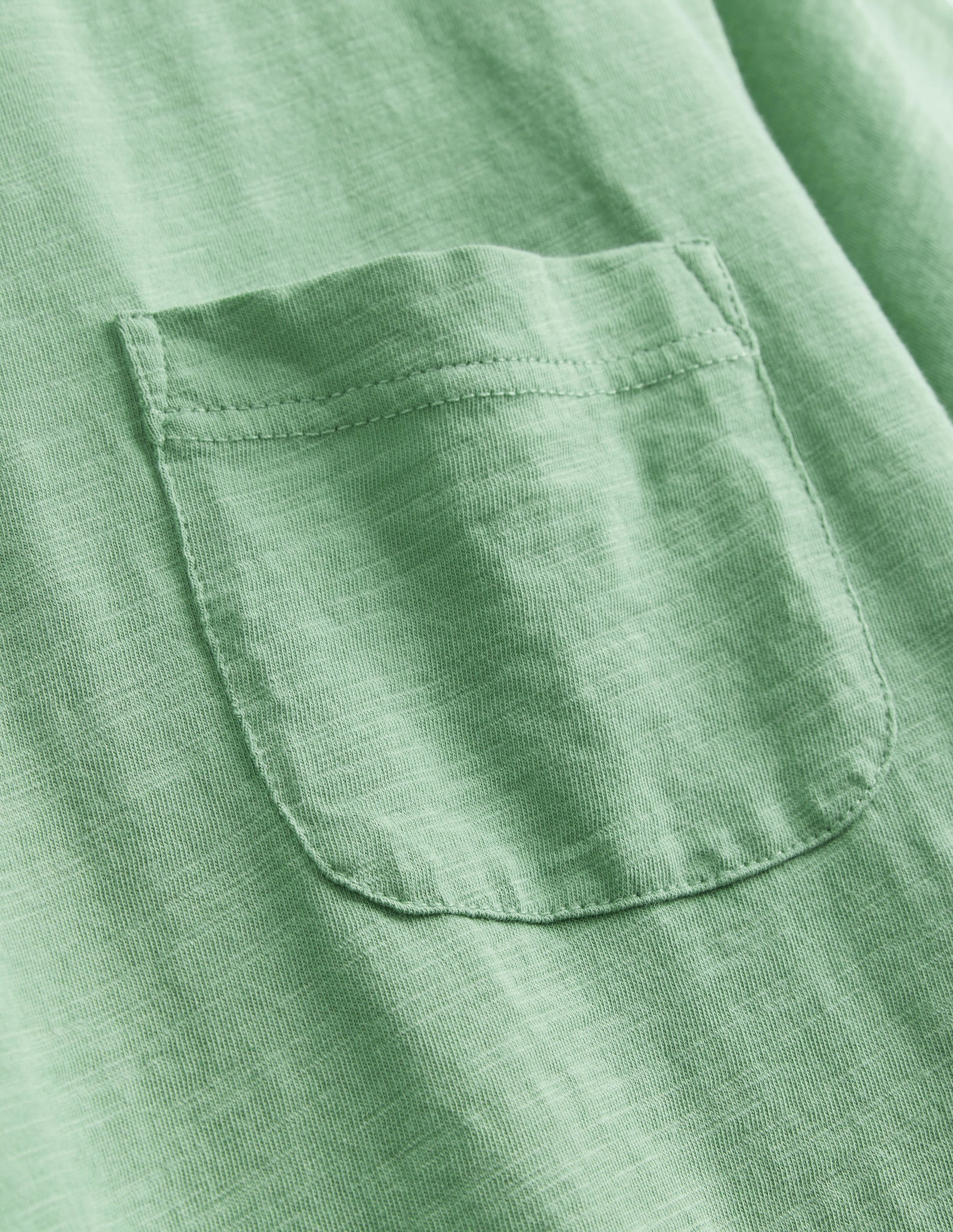 Vorgewaschenes Flammgarn-T-Shirt-Sanftes Mintgrün - Image 2