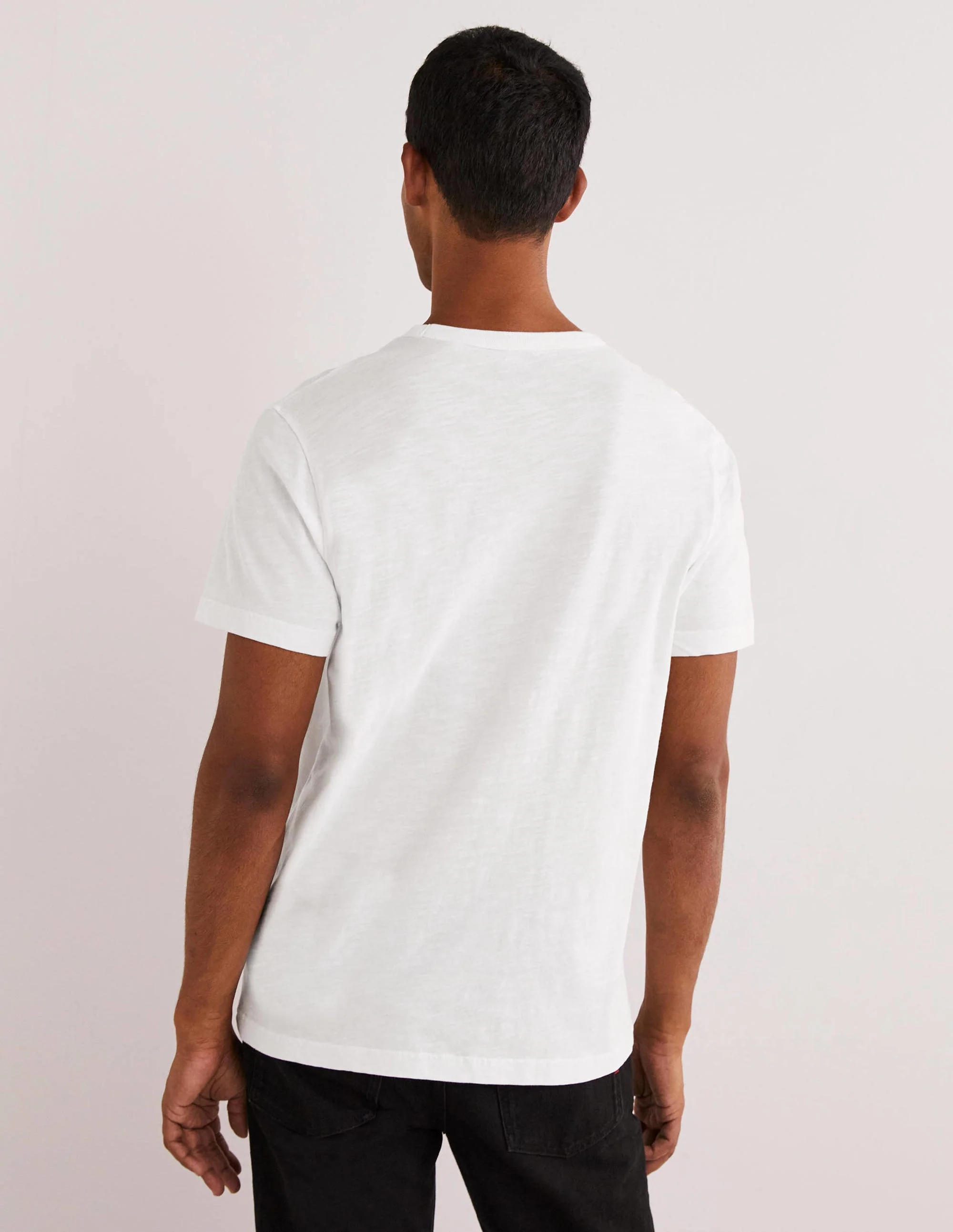 Vorgewaschenes Flammgarn-T-Shirt-Schneeweiß - Image 3