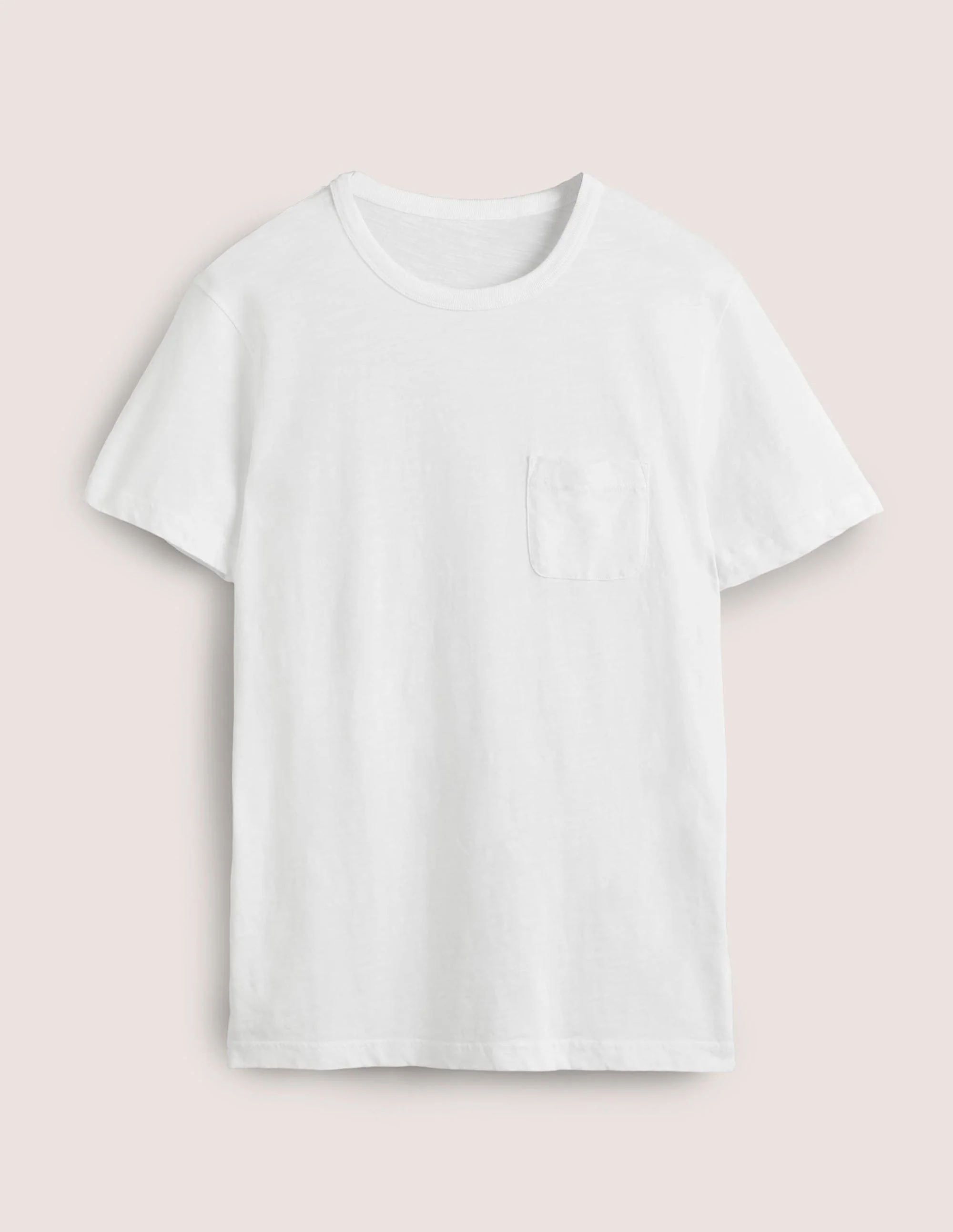 Vorgewaschenes Flammgarn-T-Shirt-Schneeweiß - Image 5