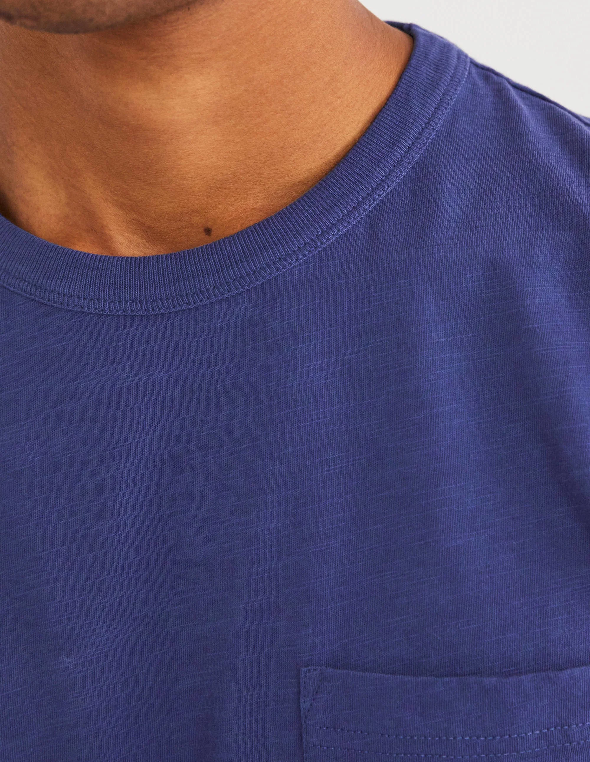 Vorgewaschenes Flammgarn-T-Shirt-Weltraumblau - Image 2