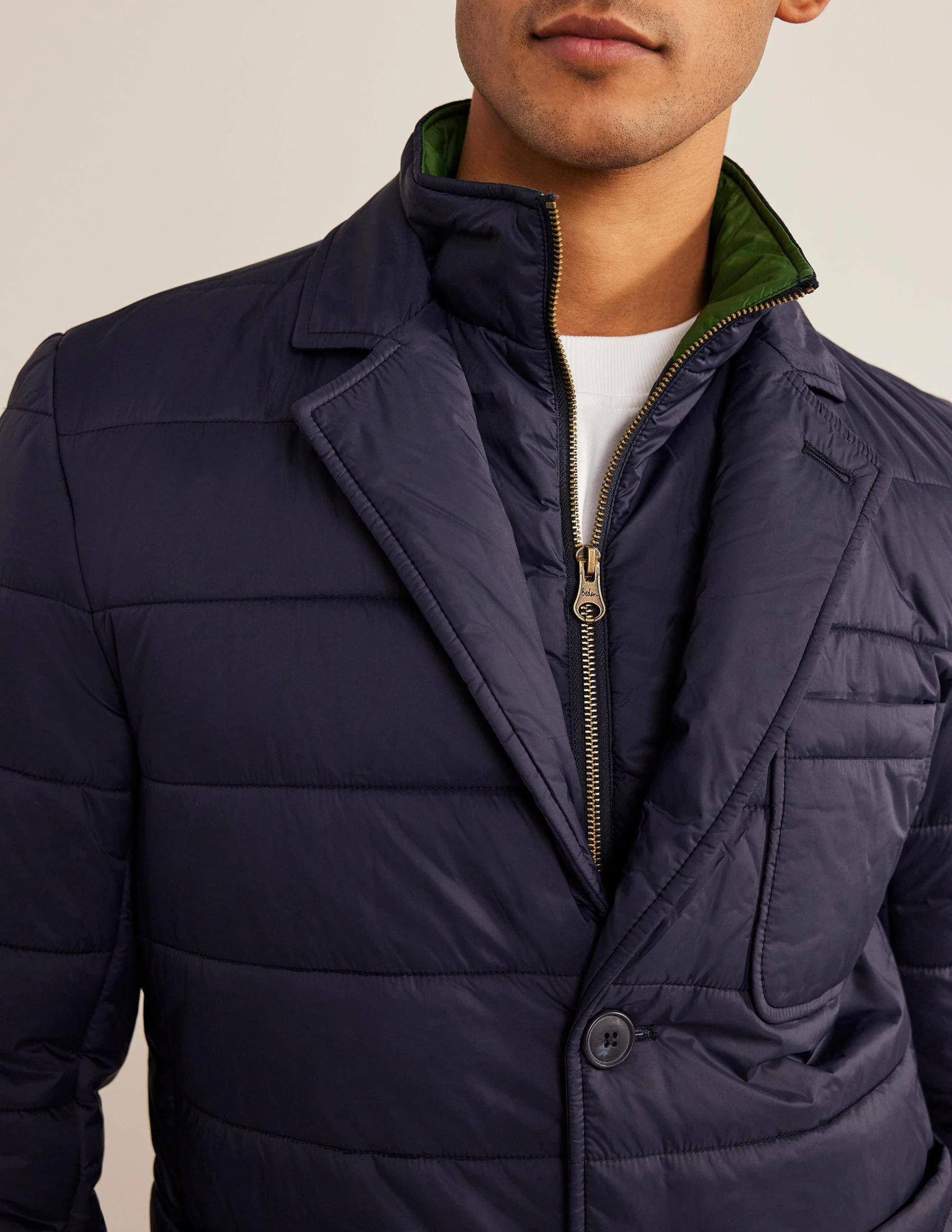 Wattierter Steppblazer-Marineblau - Image 2