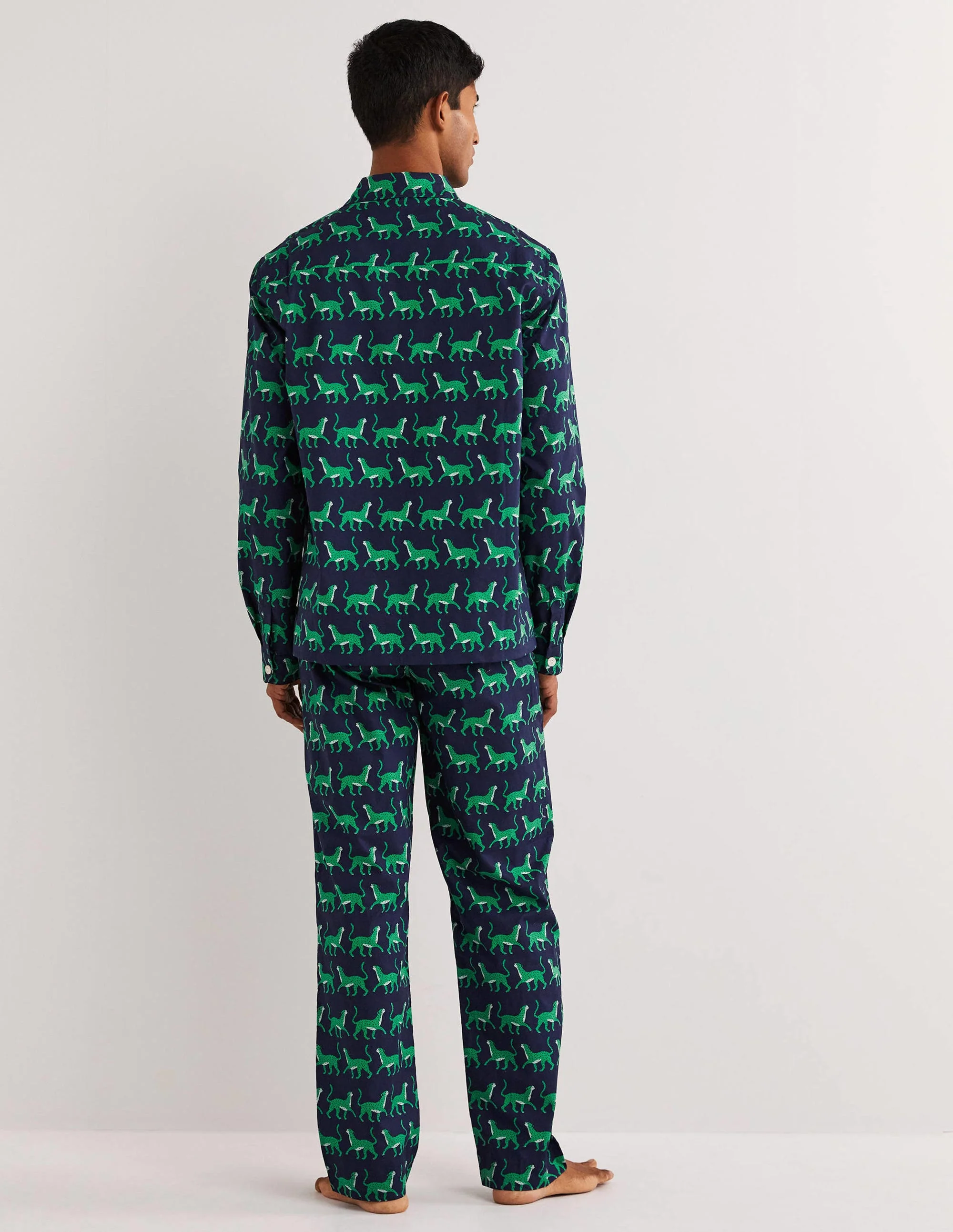 Web-Schlafanzug-Set-Navy, Leopardenmuster - Image 3