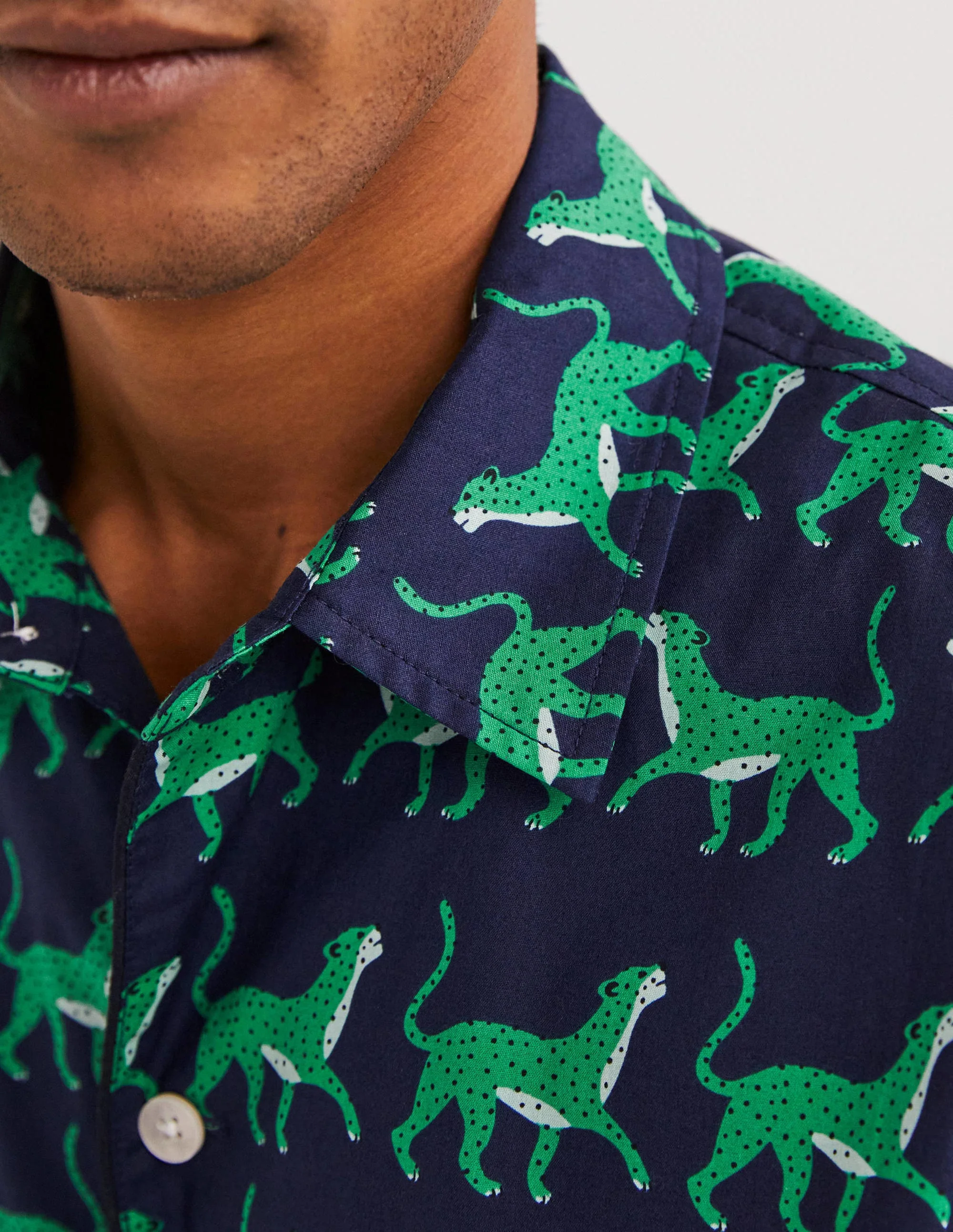 Web-Schlafanzug-Set-Navy, Leopardenmuster - Image 4
