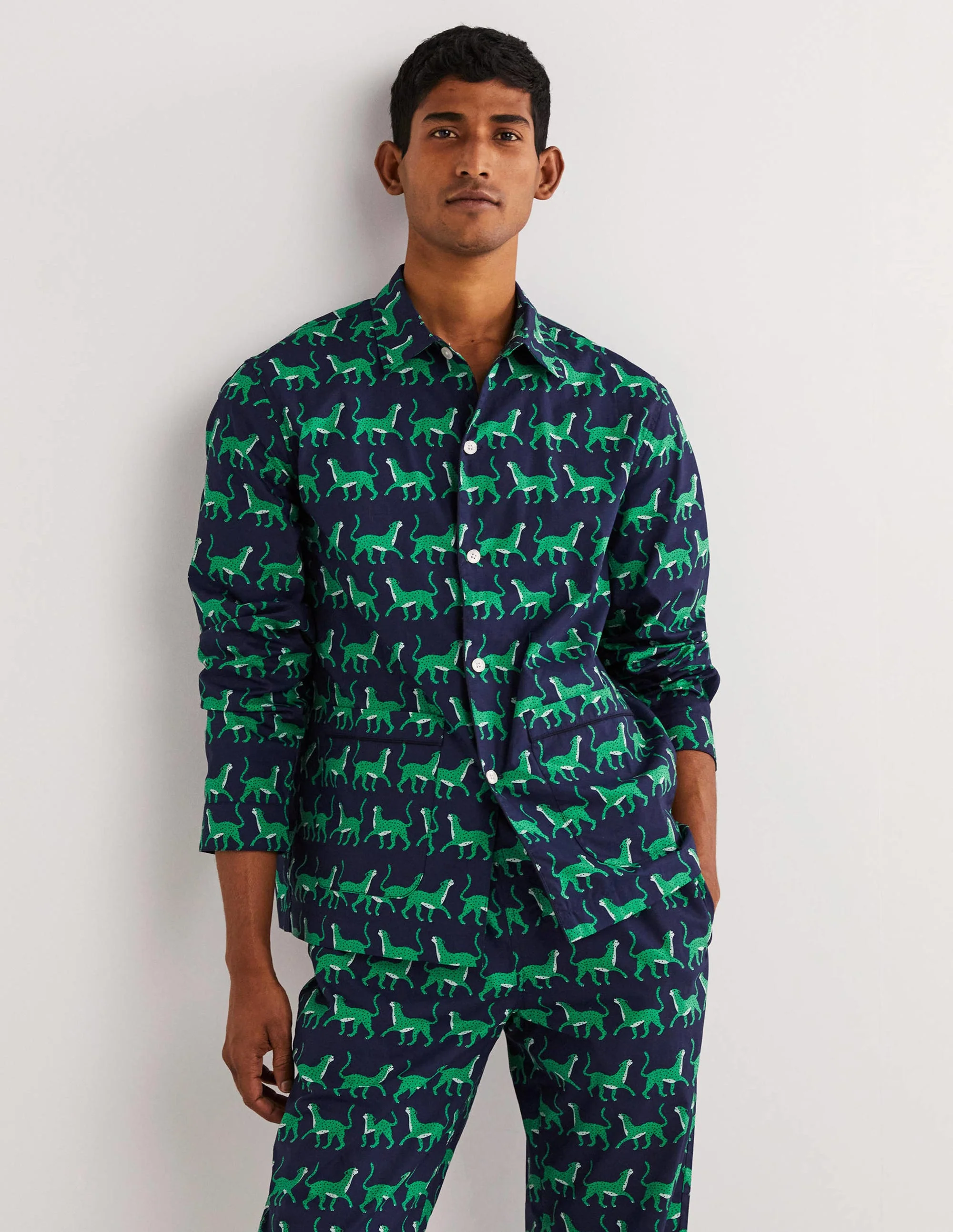 Web-Schlafanzug-Set-Navy, Leopardenmuster - Image 5