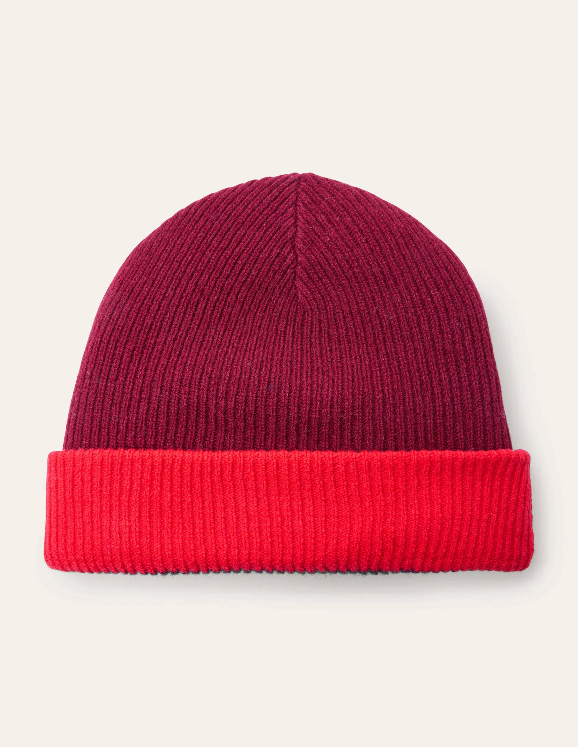 Wendbare Mütze aus Merinowolle-Merlot Reversible - Image 2