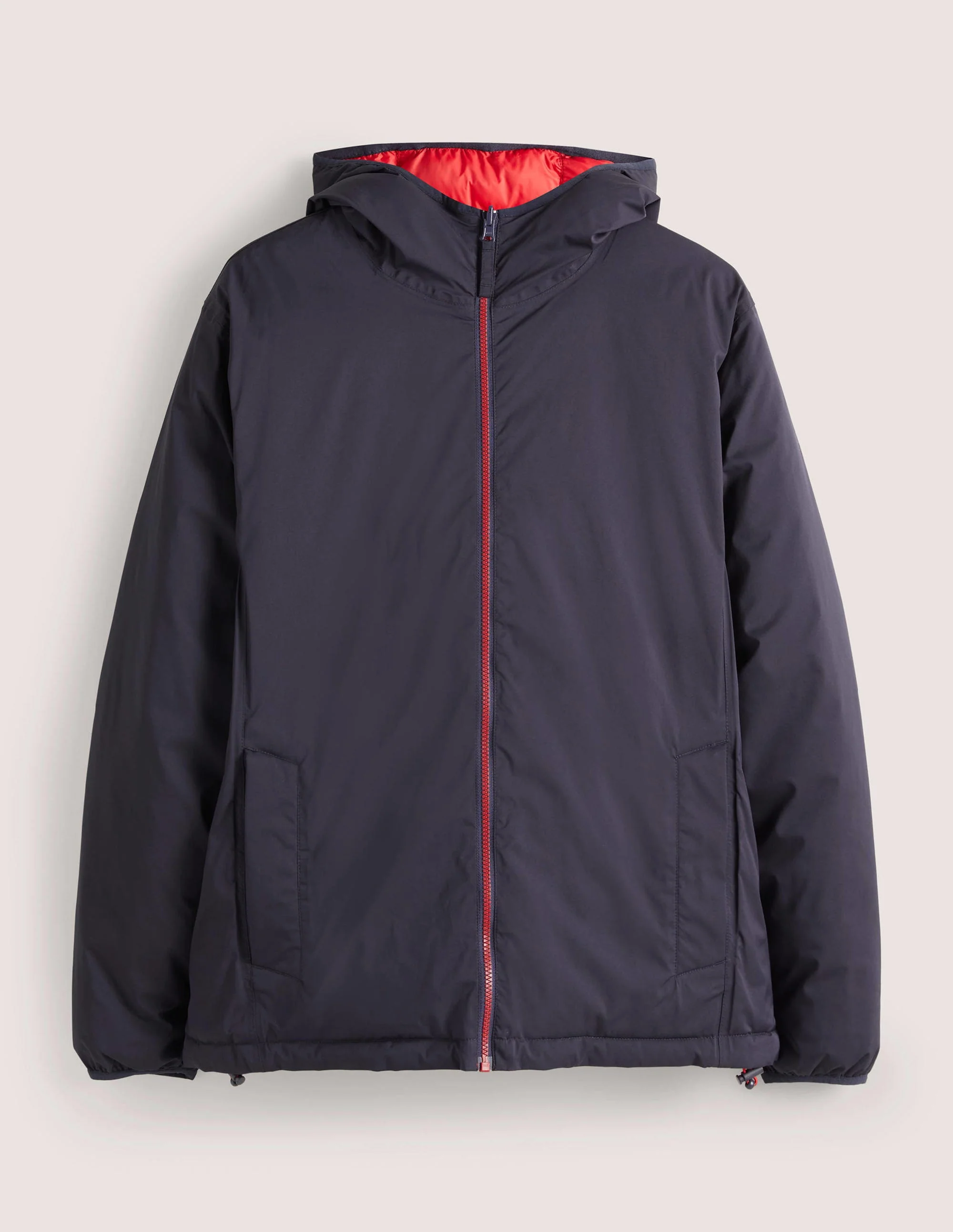 Wendbare wattierte Jacke-Navy/Rot - Image 6