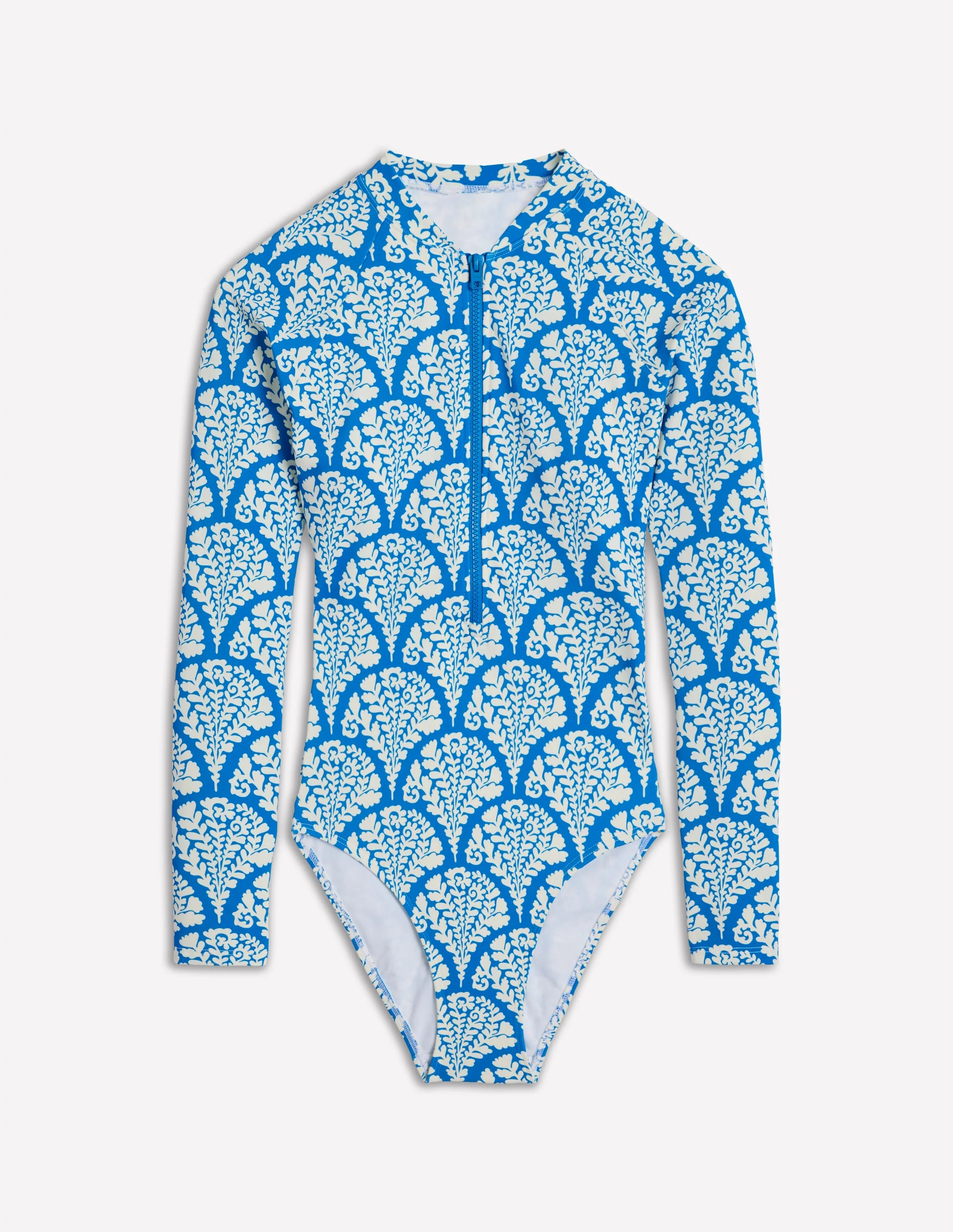 Sportlicher Badeanzug mit Raglanärmeln-Leuchtendes Blau, Blühend - Image 7