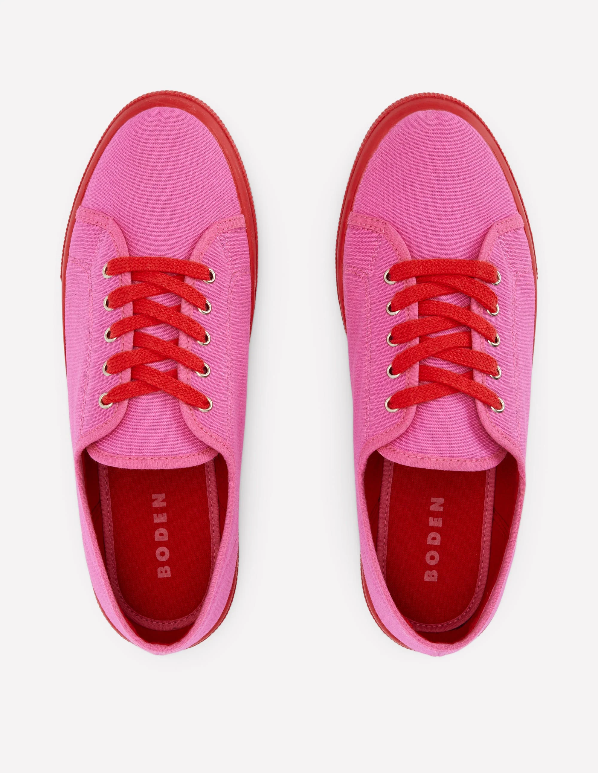 Turnschuhe mit Schnürung in Kontrastfarben-Festivalrosa/Flammenrot - Image 5